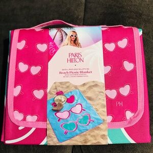 Paris Hilton Blue and Pink Heart Blanket